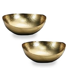 Vajilla de diseño estándar, cuenco para servir aperitivos y comida, cuenco decorativo con textura martillada chapada en oro de alta calidad - Product Image 5