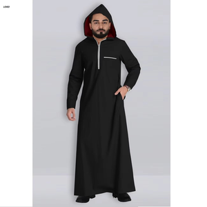 Hot Selling Islamic Clothing Long Sleeve <b>Men</b> <b>Thobe</b> Jubba Muslim Prayer Wear New Arrival Comfortable Breathable Solid Colors - Product Image 4