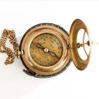 Boussole solaire en laiton antique personnalisée, moderne et élégante, gravée sur mesure, modèle 3, artisanat nautique en métal poli
