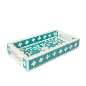 Plateau d'incrustation en os de luxe fabriqué à la main avec détails artistiques et finitions personnalisées parfait pour les cadeaux élégants et la décoration intérieure - Product Image 2