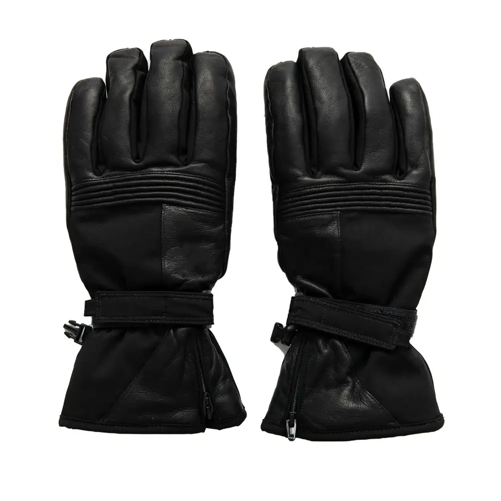 OEM Fashion Custom Logo Soft Sheepskin Wool Lined Black Genuine Women Winter Warm Driving Men's Cowskin Leather Gloves For Men