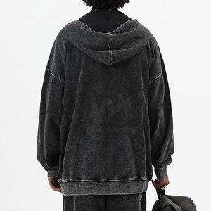 เสื้อฮู้ดดี้แขนยาวสไตล์สตรีทแวร์ ระบายอากาศได้ดี สำหรับผู้ชาย ลวดลายย้อมสีแบบแอซิดวอช ราคาขายส่ง เป็นมิตรต่อสิ่งแวดล้อม - Product Image 4