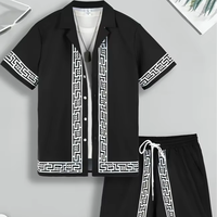 Ensemble Deux Pièces pour Homme Chemise à Manches Courtes et Short & Co-ordonné Homme Léger et Respirant Vêtements d'Été