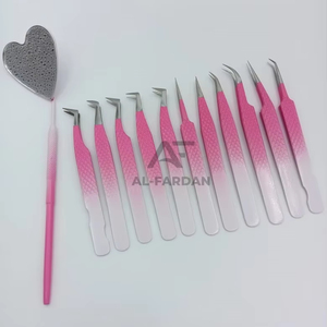 ชุดแหนบต่อขนตาจับเพชรสองสีชุดเต็มรูปหัวใจที่จับกระจกสีชมพูสีขาว - Product Image 5