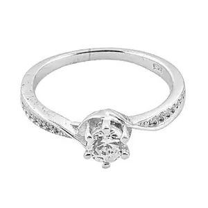 Bague de fiançailles en argent 925 pour femme avec zircone cubique, bijoux élégants en cristal - Product Image 2