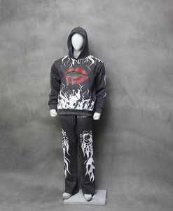 Sweat à capuche unisexe en molleton 100% coton, coupe ample, style streetwear d'hiver, impression intégrale sur soie, impression silicone, strass - Product Image 6