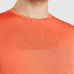 เสื้อยืดออกกำลังกายสำหรับใส่สบายและระบายอากาศได้ดีทำจากผ้าฝ้ายโพลีเอสเตอร์ลายพื้น - Product Image 5