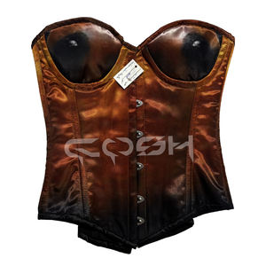 Top corset en satin de luxe couleur cuivre brûlé avec imprimé nude sublimé - Product Image 3