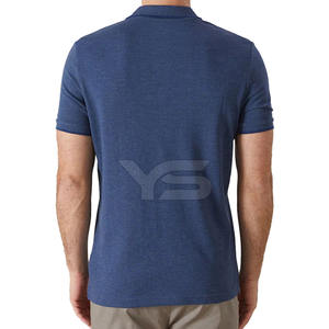 Polo de tela mixta de algodón LICRA informal para hombre, camiseta transpirable, patrón sólido con logotipo personalizado, Polo de golf - Product Image 4