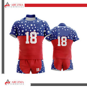 100% ポリエステルデジタルプリントラグビージャージーメンズデザイン制服昇華チームウェアセットスタイル - Product Image 3