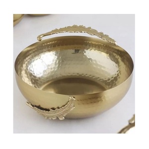 Hammered Stainless Steel Decorative <b>Bowl</b> Exclusive Quality Gold Color <b>Dessert</b> Fruits Serving <b>Bowl</b> For Best Selling - Product Image 4