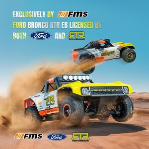 Camion RC FMS 1/18 4WD Brushless Short Course sous licence officielle Ford Bronco RTR, haute vitesse, essieux portiques, transmission à 2 vitesses - Product Image 6