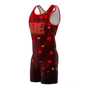 Skin Fit Customizable Front Reinforced Stitching Stretch Compression <b>Wrestling</b> <b>Singlet</b> for MMA BJJ Competition - Product Image 3