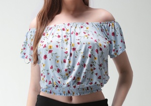 100% Cotton Women's Vintage Floral Print Sleeveless V-neck A-Line Mid-Calf <b>Ruffled</b> Blouse <b>All</b> Sizes - Product Image 3