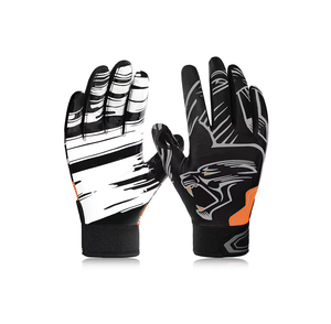 Professional Silicone Palm Non-Slip <b>Grip</b> <b>Control</b> Full Finger American Football Gloves Customize Youth Football Receiver Gloves - Product Image 2