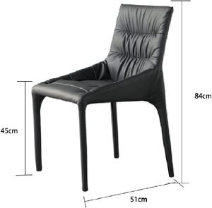 Sillas de comedor de cuero de estilo moderno tapizadas con respaldo de Metal para cocina, hogar, recepción de Hotel, silla de salón, diseño acentuado - Product Image 2