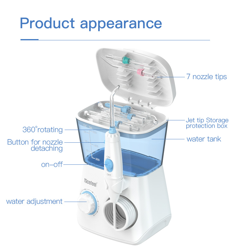 600ml Smart Water Flosser Oral Care IPX7 Nozzles Electronic Irrigator Fc165