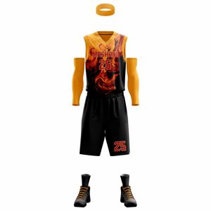 ชุดบาสเก็ตบอลพิมพ์ลาย แขนกุด ไซส์ใหญ่ ผ้าโพลีเอสเตอร์ 100% คุณภาพสูง ระบายอากาศได้ดี ยืดหยุ่น สำหรับทีมสโมสร ขายส่ง - Product Image 2