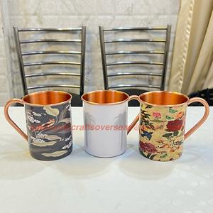 Diseño personalizado 100% Cilindro de cobre Moscow Mule Tazas con logotipo grabado de una pieza por fabricante indio - Product Image 5
