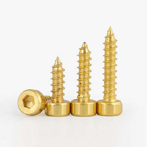 5-20 piezas M2M3M4M5M6M8 chapado en oro cilíndrico interior hexagonal tornillo autorroscante cabeza de copa Diente de madera para altavoz - Product Image 1