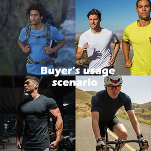 เสื้อยืดคอกลมสำหรับผู้ชายระบายอากาศได้ดีคอกลมธรรมดาเสื้อยืดตาข่ายโพลีเอสเตอร์100% สำหรับฤดูร้อนพิมพ์โลโก้ได้ตามต้องการ - Product Image 6