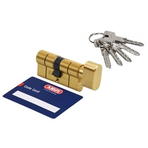Cylindre de porte ABUS KD10 50K/45 Laiton avec bouton classe 5.2 - Product Image 1