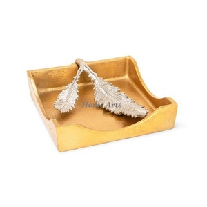 ที่ใส่กระดาษเช็ดปากอลูมิเนียมพร้อมที่ใส่กระดาษทิชชูสีทองดีไซน์สวย - Product Image 3