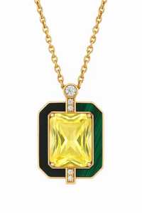 Hecho a mano personalizado 14K oro amarillo sólido colgante bisel ajuste rodio plateado 24ct amatista geométrica moda Leela joyeros - Product Image 4