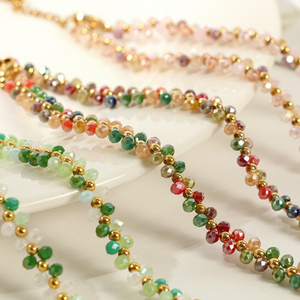 Collar de cristal con cuentas, collar de joyería inspirado en la moda, collar de cadena con cuentas, collar de moda, collar chapado en oro - Product Image 2