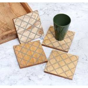 Vente directe en usine sous-verre en bois pour boissons sous-verre en résine époxy tapis de tasse en bois thé café sous-verre forme personnalisée dernière conception - Product Image 5