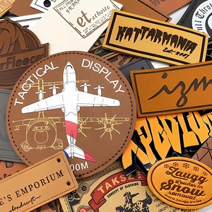 Kostenlose Artwork Custom Blank Echt leder Patches Geprägte 3D geprägte Laser Goldfolie Druck auf Heat Press Leder <span class=keywords><strong>Patch</strong></span> nähen - Product Image 3