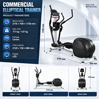 Elliptique de fitness intérieur BN Stable à base incurvée, faible vibration, pédalage silencieux, entraînement musculaire complet du corps