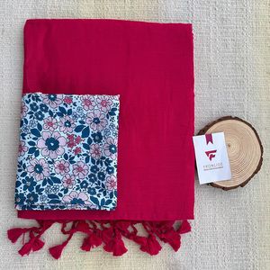 Suave Kadhi algodón Pallu adjunto Jalar y blusa de impresión digital hermoso Sari - Product Image 1