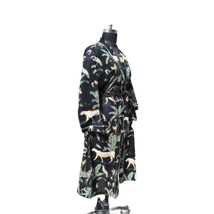 ชุดเดรสกิโมโนผ้าฝ้ายสำหรับผู้หญิง, ชุดเดรสใส่เดินชายหาดเปิดด้านหน้าสำหรับใส่ในฤดูร้อน - Product Image 4