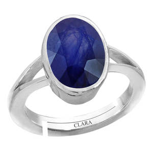 Certified Natural Blue Sapphire Neelam Gemstone <b>Rings</b> Oval Cut Geometric Pattern IGI Certified Fine Jewelry for Everyday Wear - Product Image 1