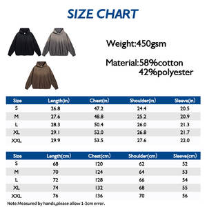 Sudadera con capucha de felpa francesa de gran tamaño de 450G para hombre, teñido en aerosol, rasgado, bolsillo lateral desgastado, dobladillo retráctil, logotipo personalizado lavado, talla XL - Product Image 3