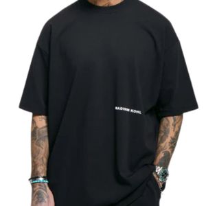 Sang Trọng Thời Trang Phố Core Quá Khổ T-Shirt Màu Đen 300 GSM Giữa Trọng Lượng Jersey 100% Cotton Thoải Mái Phù Hợp Boxy Giảm Vai Gân - Product Image 6