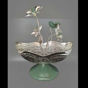 Cuenco de frutas grande de lujo para servir con diseño de Base de resina para el hogar y el restaurante, cuenco para servir comida, cuenco para servir de Color plateado y rosa - Product Image 6