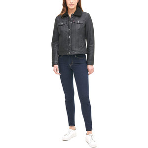 เสื้อแจ็กเก็ตหนังสตรีเสื้อแจ็กเก็ตหนังสำหรับฤดูหนาวไซส์ XL - Product Image 4