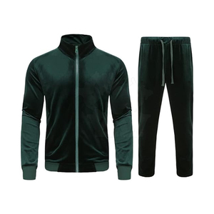 Slim Fit New Design Custom <b>Velvet</b> Tracksuit Top Quality New Trendy Tracksuit Cheap Price <b>Men</b> Tracksuits - Product Image 1