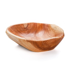 Bol en bois rond personnalisé pour cuisine, bol décoratif en bois d'acacia pour salade, soupe et fruits. - Product Image 1