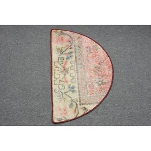 2.4x1.5 ft Rug, Vintage Turkish Round Rug, <b>Red</b> <b>Wool</b> Rug - Product Image 3