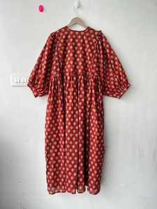 100% เดรสมิดิผ้าฝ้ายลายดอกไม้คอตตอนคอกว้างปิดสายเชือกยาวพิมพ์ลายดอกไม้เป็นมิตรกับสิ่งแวดล้อมของขวัญที่สมบูรณ์แบบสำหรับเธอ - Product Image 2