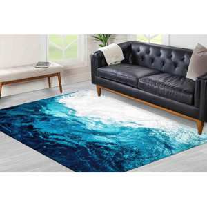 Tapis imprimé : épais, pour entrée, à motifs, cadeau, tons bleus, paysage, décoration intérieure, escalier, avec poils doux - Product Image 2