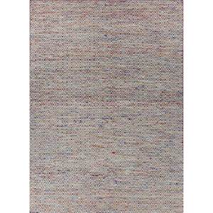 พรมขนสัตว์และใยวิสโคสสีน้ำเงินแบบทอเรียบ ลายเรขาคณิต รุ่น ADWV-13047 สำหรับใช้ในบ้าน - Product Image 1