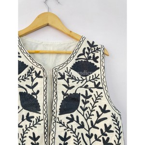 Chaleco de tela Suzani de algodón 100%, chaleco de invierno clásico Unisex para mujer, abrigo con bordado Floral para fiesta, ropa exterior Hippie - Product Image 2
