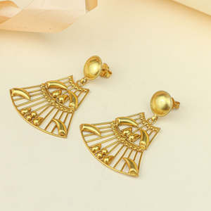 "ต่างหูแฟชั่นระย้าสีทองต่างหูเงิน anokhi arka" - Product Image 4