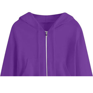 Vestido Sudadera de Mujer Personalizado para Invierno, 100% Algodón Fleece, Ecológico, Transpirable, Resistente al Viento, Diseño 3D en Relieve Frontal, Bordado - Product Image 4