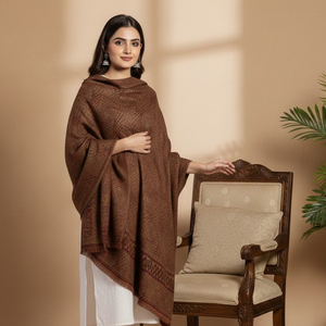 Premium Warm Kullu Wool Shawl 80x40 Inch Women's Breathable with Timeless Traditional Design for Winter Season Use Market Price - Product Image 4