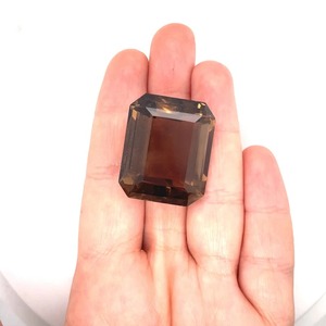 Piedra Suelta de Cuarzo Ahumado Natural de Alta Calidad, 95-100 Quilates, Talla Esmeralda, Gema Negra con Tratamiento de Encerado/Aceitado para Joyería - Product Image 2
